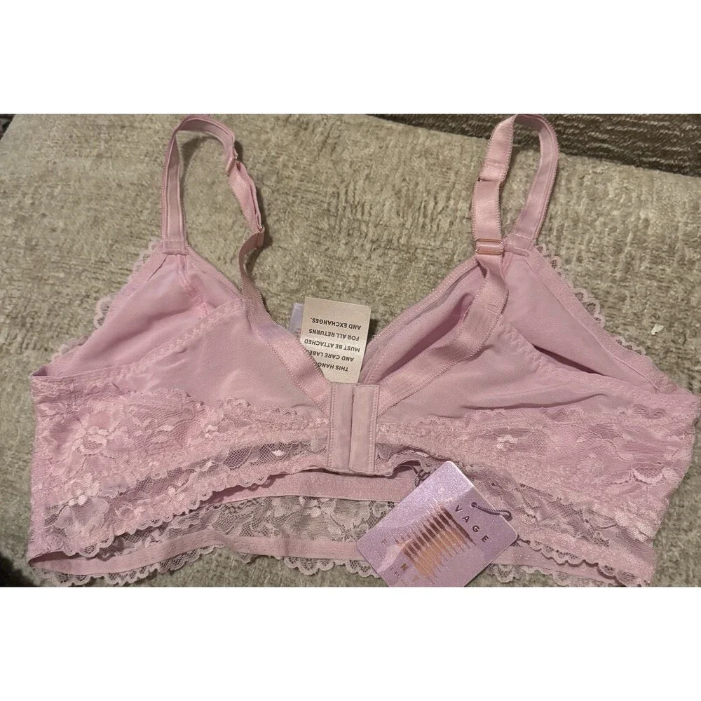 NWT Savage X Fenty Floral Lace And Mesh Bralette UNICORN LAVENDER PINK Sz 2X